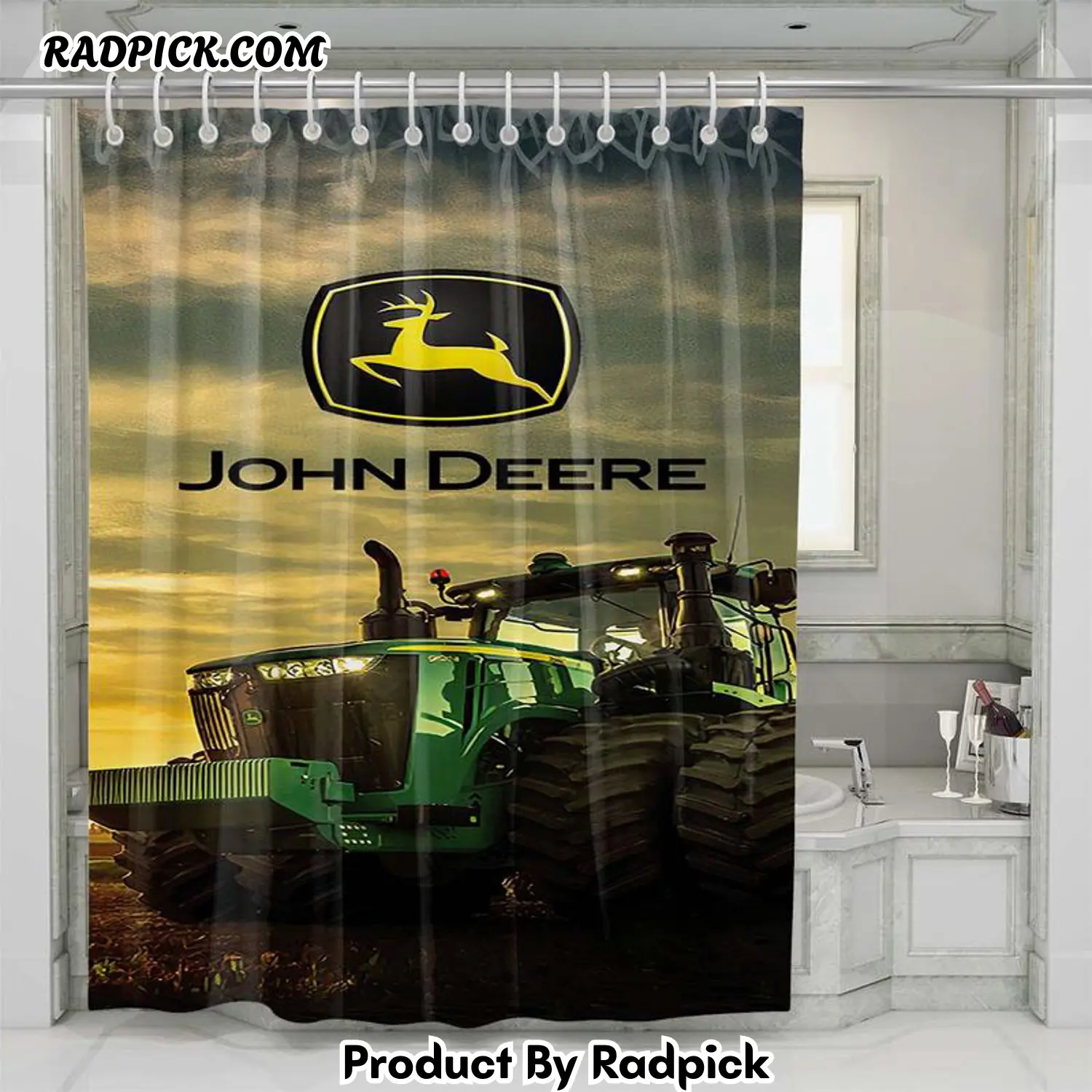 Tractor john deere 1 shower curtain set bathroom set for bathroom decor best gift for friends rp38755